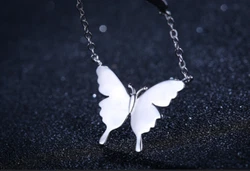 Silver Plated Butterfly Pendant Necklace. Materials: Silver Plated. Color: Silver. Amount: 1 Piece.