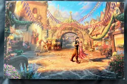 Rapunzel - Tangled - Rapunzel Dancing in the Sunlit Courtyard - Thomas Kinkade Studio Disney Promotional postcard....