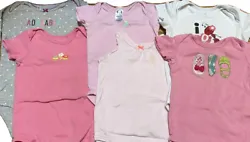 Size 24 Months Bodysuit Lot~ 6 Bodysuits! Designs include- Stripped, polka dot, bugs (ant), words, Shoes. They have the...