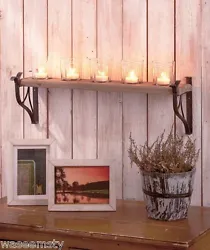 Rustic Votive Holder Shelf provides light and ambience, while adding a decorative touch. 22