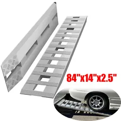 VEVORs ramp features hook end and plate ramp ends, as well as the serrated cross rungs for more traction as you load or...