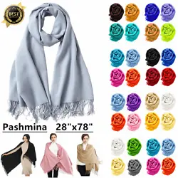 Solid Silk Pashmina Shawl Wrap Scarf. The touch of silk gives the pashmina. 78” Long x 28” Wide. Hand Wash Only....