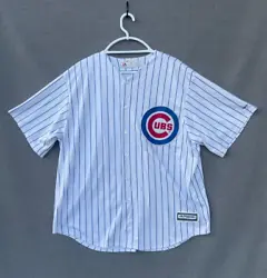 Chicago Cubs Jersey Mens 2XL White Baseball MLB Cool Base Majestic Flaw Has spots pictured. See all pictures for...
