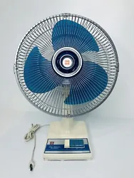 BLUE BLADES. 3-SPEED FAN. MADE IN USA. I would never lie by omission, and I try to include any and all condition issues.