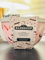 The Bakeshop by Master Class PINK HALLOWEEN Ceramic Mixing Bowl & Utensil Set. Condition is New. Shipped with USPS...