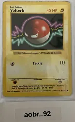 Voltorb Pokemon Card Base Set Shadowless 67/102. Condition is 