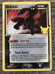 Pokemon Card - Umbreon Gold Star - Celebrations: Classic Collection 17/17. Near mint or better, pack fresh!