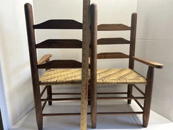 Vintage Courting/ Conversation Children’s Chair. Has woven seats in great condition. Wood is stained. 22 inches tall....