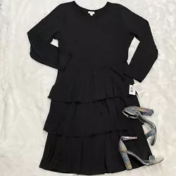 Lularoe Solid Black Georgia Dress NEW Size 2XL Tiered Ruffle Skirt Long Sleeve. Lularoe Georgia dress. “This playful...