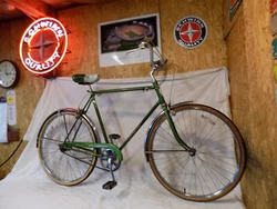It is in the original and very appealing CAMPUS GREEN colored factory paint. This is an unusual color and it looks cool...