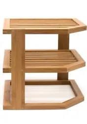 This 3-tier corner shelf is the perfect addition to any kitchen, dining, or bar area. Made of natural bamboo, it is...