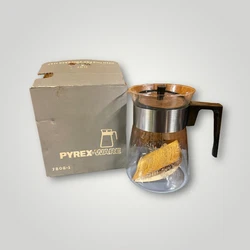 Pyrex Glass Coffee Replacement Carafe Etched Floral.