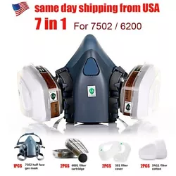 7in1 Half Face Gas Mask Facepiece Spray Painting Respirator Safety Suit For 6200. US 15 in 1 For 6800 Facepiece...