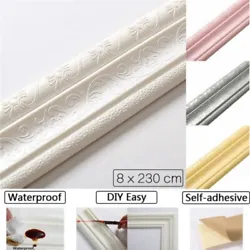 Use: Kitchen wall, bathroom wall, living room TV background ect. Soft and high elastic, DIY self-cutting. Self adhesive...