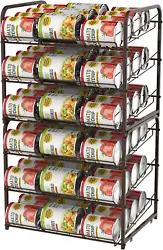 STACKABLE CAN STORAGE RACK ORGANIZER HOLDS UP TO 72 CANS. It can also use with multiple products stacked together....