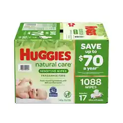Natural Care unscented baby wipes are safe for sensitive skin with no harsh ingredients. Theyre fragrance free, alcohol...