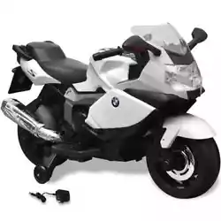 Cette moto électrique combine un style sportif avec des fonctionnalités super pour les enfants, et sa couleur blanche...