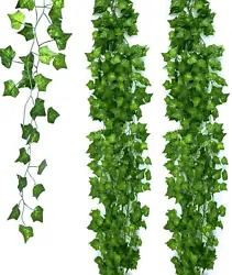 Ohuhu 20 Pack 131 FT Artificial Ivy Leaf Fake Plants Vines, Greenery Garland Leaves Hanging for Home Kitchen Office...