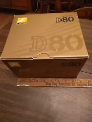 BOX ONLY NIKON D80 DSLR CAMERA BOX JUST THE BOX NO CAMERA PHOTOGRAPHY EQUIPMENT.