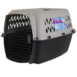 The kennel is easy to assemble, with instruction guide included. It incorporates overlapping beltways and door-pull...