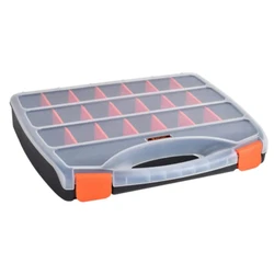 Snap-shut latches keep contents secure. Lightweight and easy to transport. Customizable dividers and removable trays...