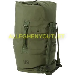 This is a genuine US military surplus duffel bag, made from water and mildew resistant nylon, in Olive Drab (OD) green....