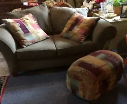 Unique Living room set. couch, Loveseat, Two chairs with ottoman.