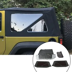 For Wrangler. Fit for2007-2017 Jeep Wrangler JK 2 door models. For Jeep Renegade. Window Type: Tinted. 1 roof and3...