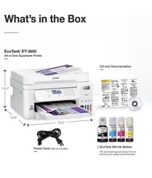 Epson EcoTank ET-3850 Wireless Color All-in-One Cartridge-Free Supertank Printer with Scanner, Copier, ADF and Ethernet...