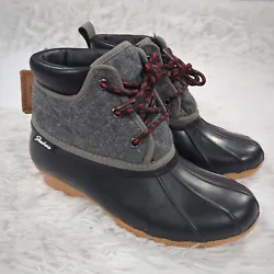 Womens Skechers Pond Lil Puddles Rain Snow Boots Black Charcoal Size 6 44376. Shipped with USPS Priority Mail.
