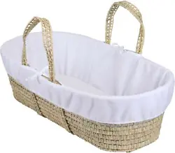 The Clair de Lune Moses Basket Fleece Liner Dressing White provides a comfortable place for your baby to sleep. It...