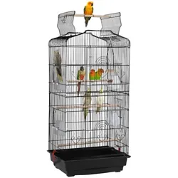 To keep your bird stimulated, the roof of our hanging birdcage can be opened and locked up at will. The bird cage...
