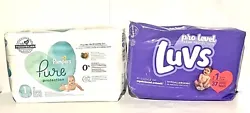 Keep your baby comfortable and dry with this lot of two jumbo packs of diapers. The Pampers Pure Protection and Luvs...