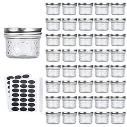 Set Include: Case of 40 mason jars and slilver lids, free 40 chalkboard stickers and one pen for labeling, mark your...
