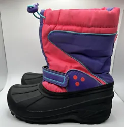 TARGET THERMOLITE Youth Size 1 Girls Pink Purple Snow Boots Winter Cold. In good pre-owned condition. Some staining on...