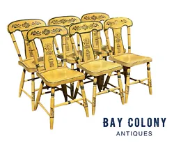 The chairs were made CA 1820 / 1830 and are nice and sturdy and free from any breaks. The chairs have a green and...