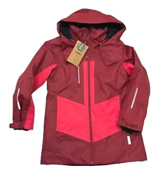 Reima Lannokko. Girls Ski Jacket. windproof, waterproof with. DWR coating. activity winter jacket. Velcro at neck for...