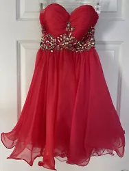 Hannah S #27847 Short Cherry Red Prom Cocktail Party Pageant Dress Size 0 ( under style number on label) This is a...