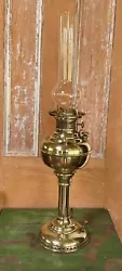 This is an antique brass Kerosene lamp from the late 1800’s that has been converted to electric. It is a tall...
