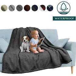Waterproof Blanket for Couch Sofa Bed Protector Cover Water Resistant Reversible Warm Sherpa Fleece. Plush fleece on...