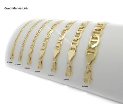 This stunning 14K GOLD PLATED Gucci Marina chain. CLASP TYPE: LOBSTER CLAW. 8