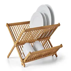Our Natural Bamboo Dish Rack introduces a nice pop of natural decoration to your kitchen. Best of all, it cleans easily...