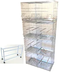 Lot of Fo ur stack-able Breeder Breeding Cages. Features include: Four Galvanized Cages and One Stand. Bird Cages....