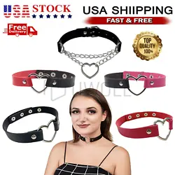 There are 4 size settings, could choose looser or tighter depend on you self. Alloy and Leather,Cool choker is...