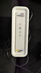 Arris Cable modem for up to 10 Gbps.  Never any problems.  We switched to fiber, so no need for it anymore.