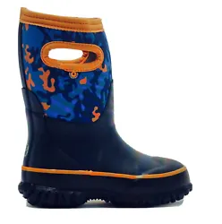 BOGS Kids Grasp Camo Print Navy Multi Beautiful Rain/Snow Boots Size 12. 100% waterproof. Rated to 22 degrees F. Brand...