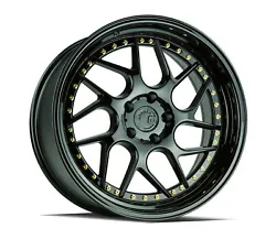 Manufacturer: AodHan Wheels. Style: DS01. Size: 19x9.5. PCD: 5x114.3. Color: Gloss Black W /Gold Rivets....
