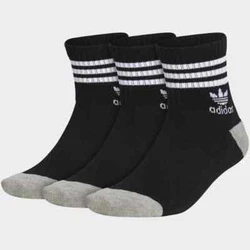 3 Pair of Adidas Athletic Cushioned Quarter Length Socks. Colors May Appear Differently on Computer Monitors Due to...