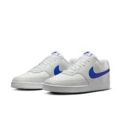 Nike Court Vision Low Next Nature. Its crisp, textured upper is inspired by the hook-shot look of old-school b-ball....