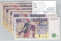 BILLET TUNISIE - 20 dinars - 7/11/1992 - Alphabets E/5-6-7-8-10-12 - pick 88
